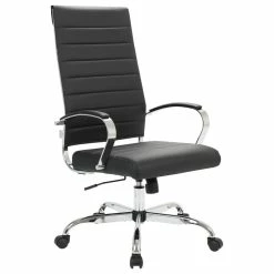 Cheap 😍 LeisureMod Benmar High-Back Mid Century Modern Leather Office Chair, Black 👍