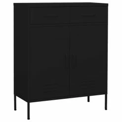 Outlet 👏 Vida XL LLC VidaXL Storage Cabinet Black Steel Sideboard Cupboard Bookcase Book Cabinet ✨
