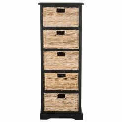 Best reviews of 👍 Safavieh Vedette 5-Wicker Basket Storage Tower, Distressed Black ❤️