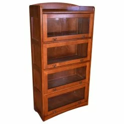 Outlet 🌟 Crafters And Weavers Mission Craftsman Style Quarter Sawn Oak 4 Stack Barrister Bookcase 🔔