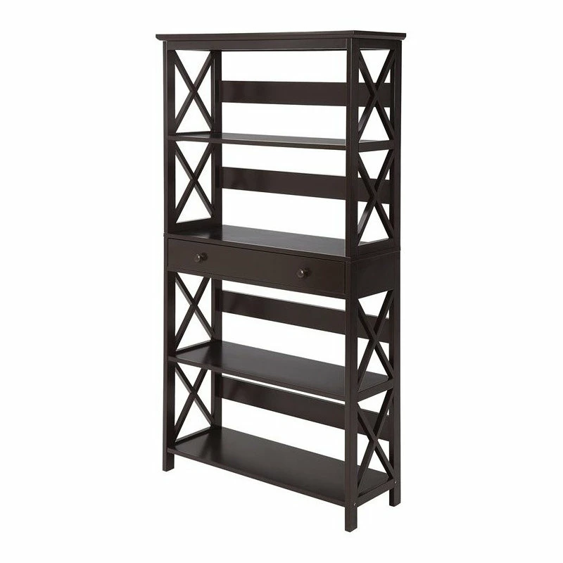 Coupon ๐ Convenience Concepts Oxford Five-Tier Bookcase With Drawer In Espresso Wood ๐