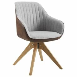 Budget โจ Art Leon Mid-Century Modern Swivel Fabric Upholstered Office Chair With Solid Wood Legs, โ