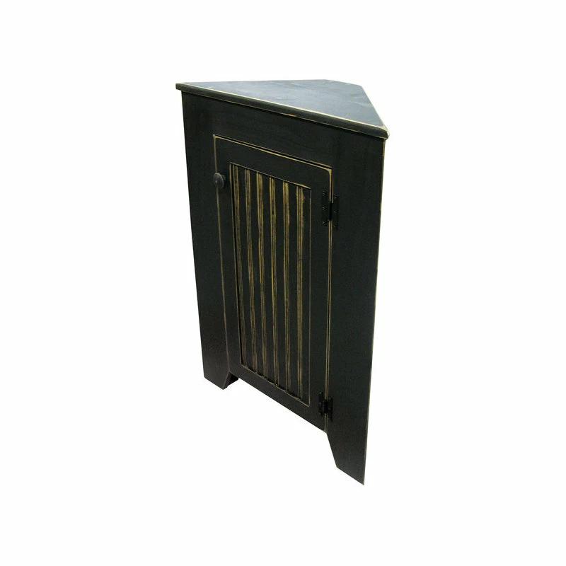 Promo 🤩 Sawdust City Corner Cabinet, Black 🔥