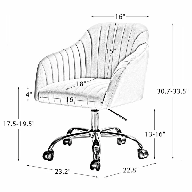 Promo โ Karat Home Swivel Task Chair With Tufted Back, Navy ๐ - Image 9