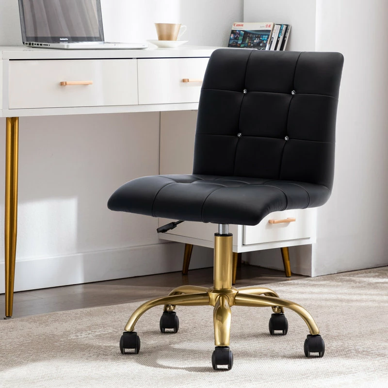 Buy 💯 Duhome Elegant Lifestyle Rhinestone Square Tufted Desk Chair, Black-Pu ✨ - Image 2