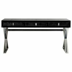 Best Sale 🌟 Vig Furniture Inc. A&X Congress Transitional Black Crocodile Desk ⌛