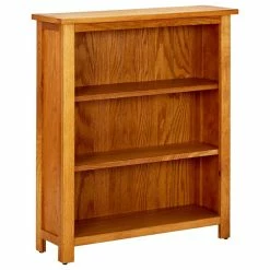 Promo 🤩 Vida XL LLC Vidaxl 3-Tier Bookcase 27.6"x8.9"x32.3" Solid Oak Wood ⌛