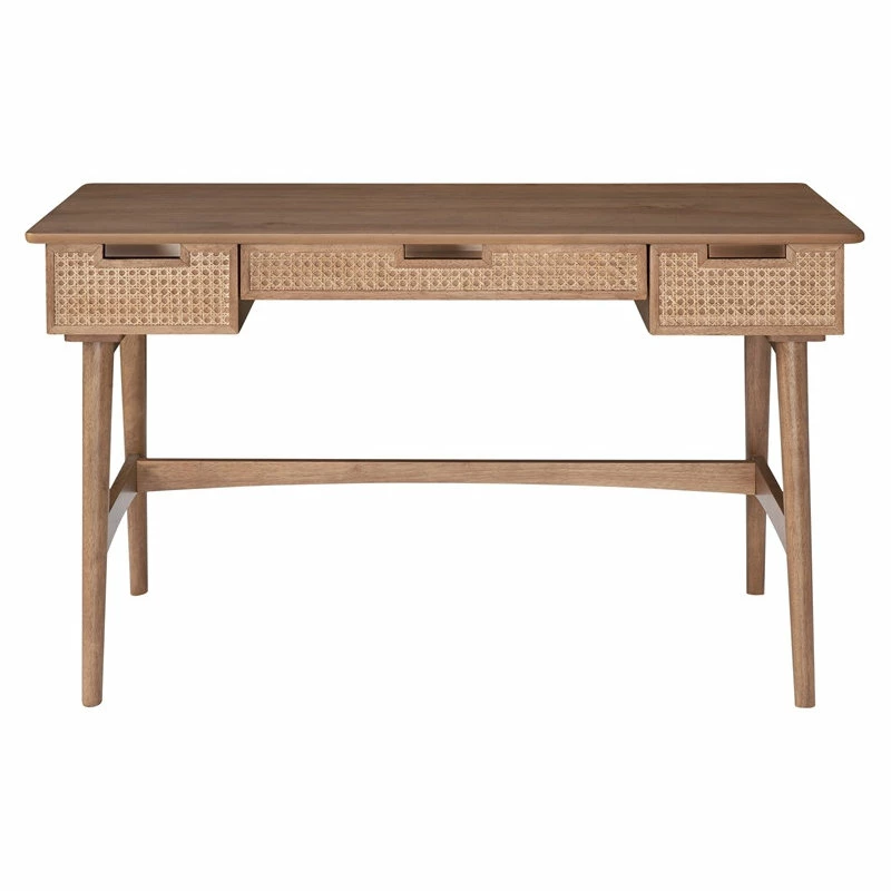 New π Linon Home Decor Products Linon Luca Rattan Wood Desk In Natural βοΈ - Image 5