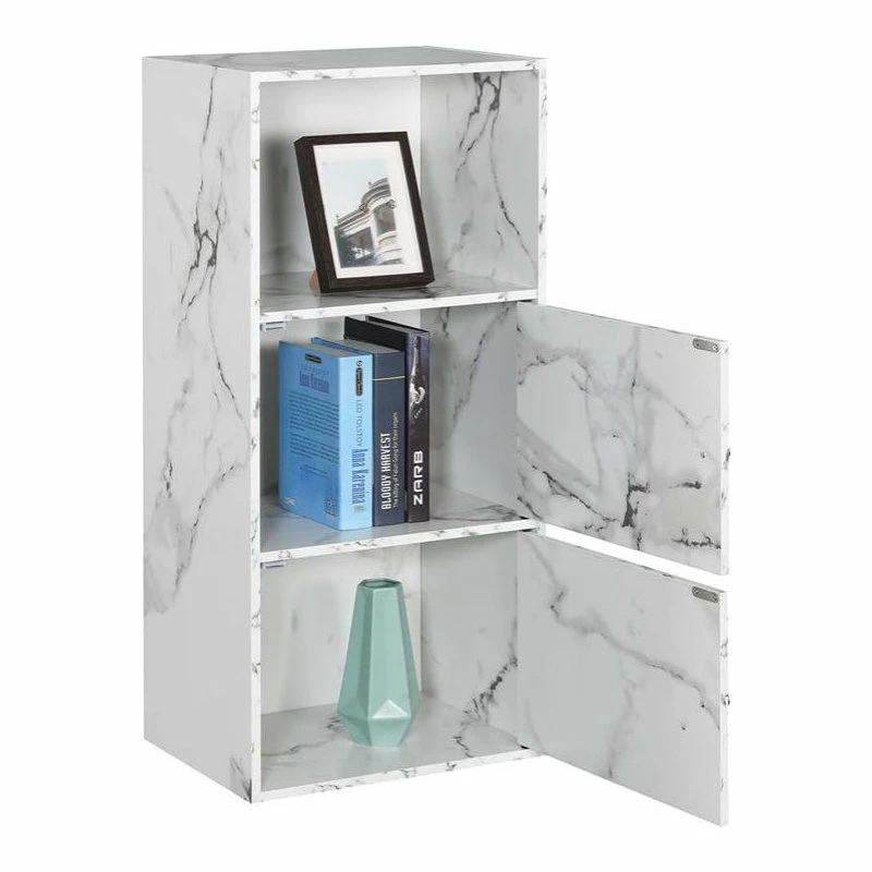 Discount โจ Convenience Concepts Xtra Storage 2 Door Cabinet In White Faux Marble Wood Finish โจ - Image 3