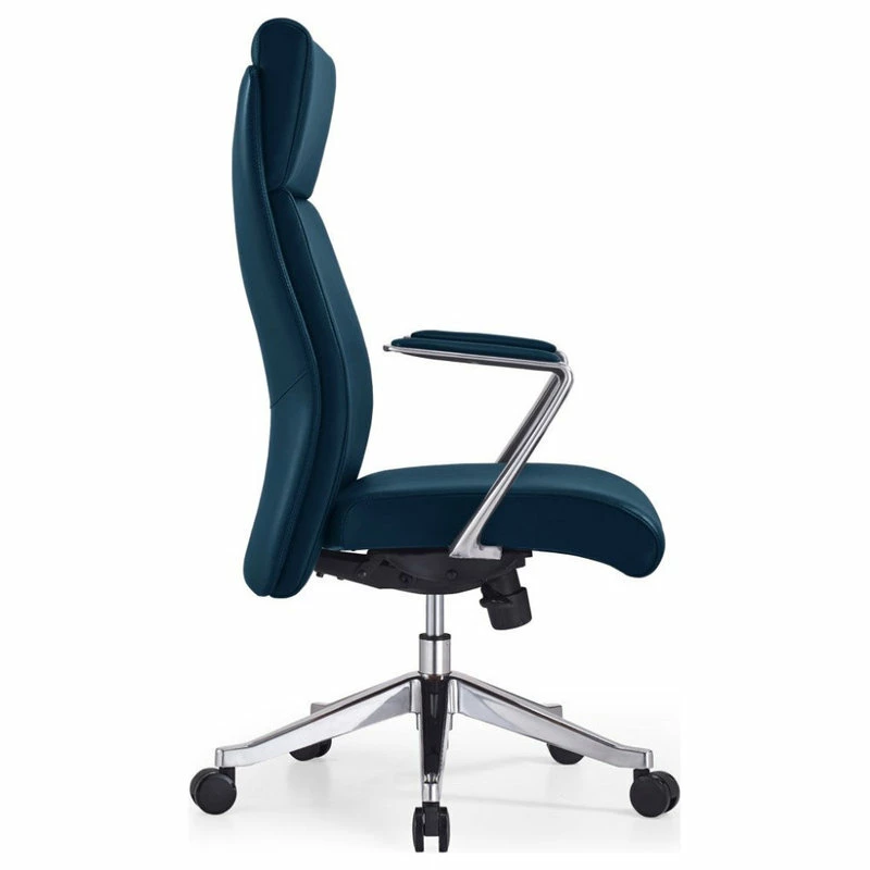 New 𧨠Zuri Furniture Draper Modern Adjustable Executive Chair Dark Teal Top Grain Leather π - Image 3