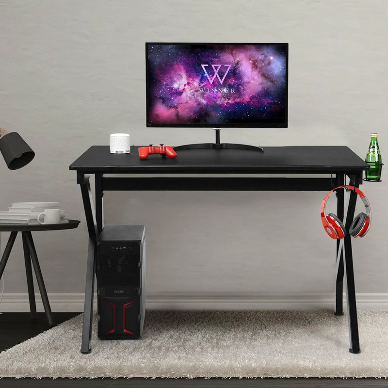 Hot Sale 🎉 Costway Gaming Desk Computer Table E-Sports K-Shaped W/ Cup Holder Hook New 🔔 - Image 4