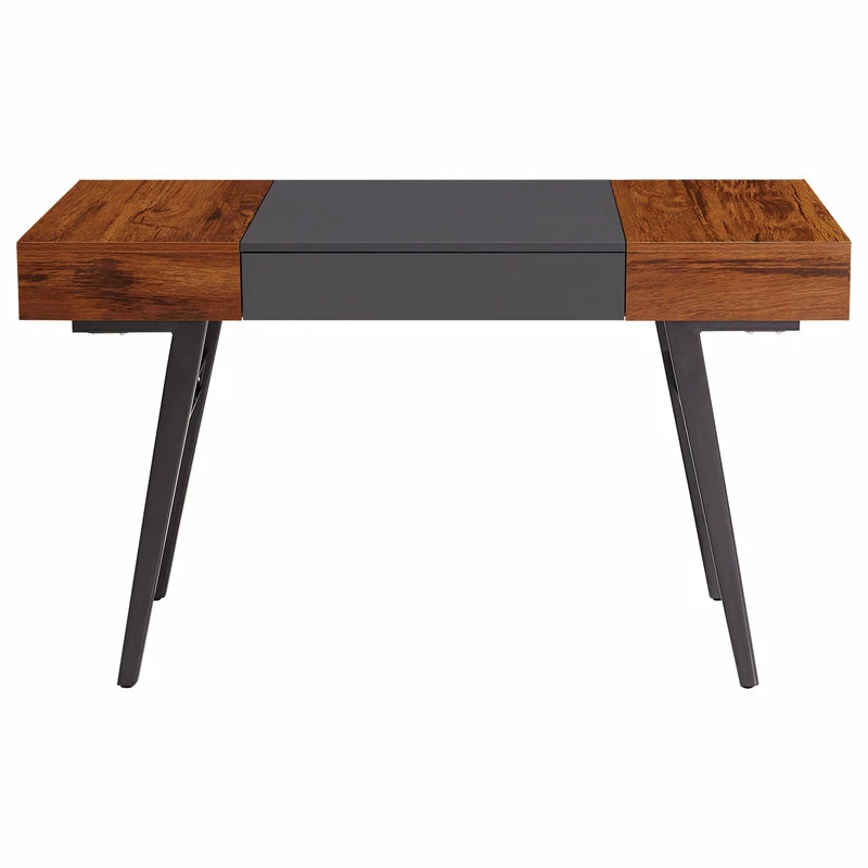 Budget π Rta Products- L Techni Mobili Expandable Modern Desk With Storage, Mahogany π― - Image 2