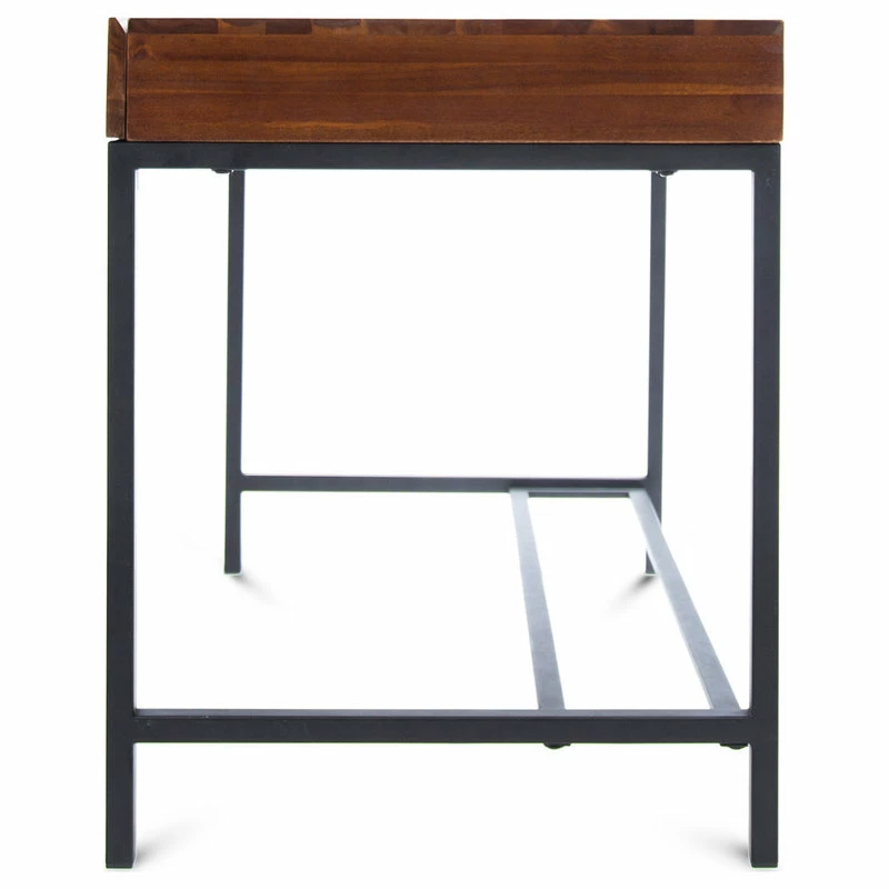Best Sale 🎉 GDFStudio GDF Studio Elrod Dark Oak Acacia Wood Storage Desk With Rustic Metal Iron Accent 🤩 - Image 6
