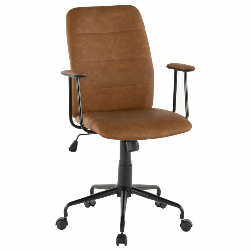 Cheap ๐ฅ Lumisource Fredrick Contemporary Office Chair In Brown Faux Leather โญ