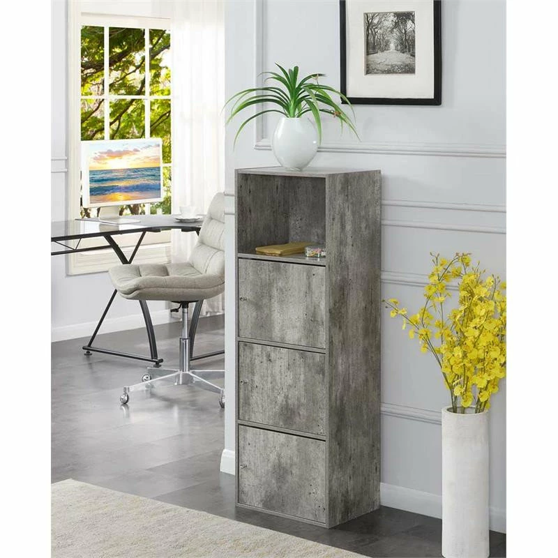 Discount โ๏ธ Convenience Concepts Xtra Storage 3 Door Cabinet In Gray Faux Birch Wood Finish ๐ - Image 2