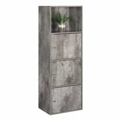 Discount ✔️ Convenience Concepts Xtra Storage 3 Door Cabinet In Gray Faux Birch Wood Finish 🛒