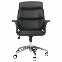 Best reviews of 🔔 GDFStudio Byron Mid-Century Modern Swivel Office Chair, Black/Gray/Silver 👏