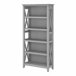 Buy โญ Bush Business Furniture Key West Tall 5 Shelf Bookcase In Cape Cod Gray - Engineered Wood ๐
