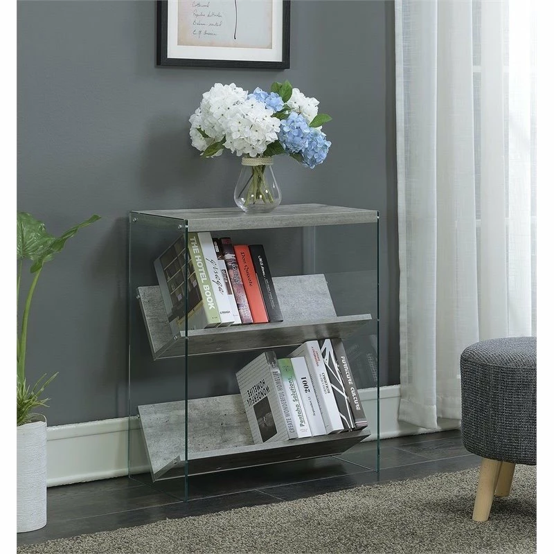 Best Pirce โญ Convenience Concepts SoHo Bookcase In Gray Faux Birch Wood Finish ๐ - Image 2