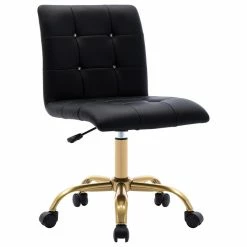 Buy 💯 Duhome Elegant Lifestyle Rhinestone Square Tufted Desk Chair, Black-Pu ✨