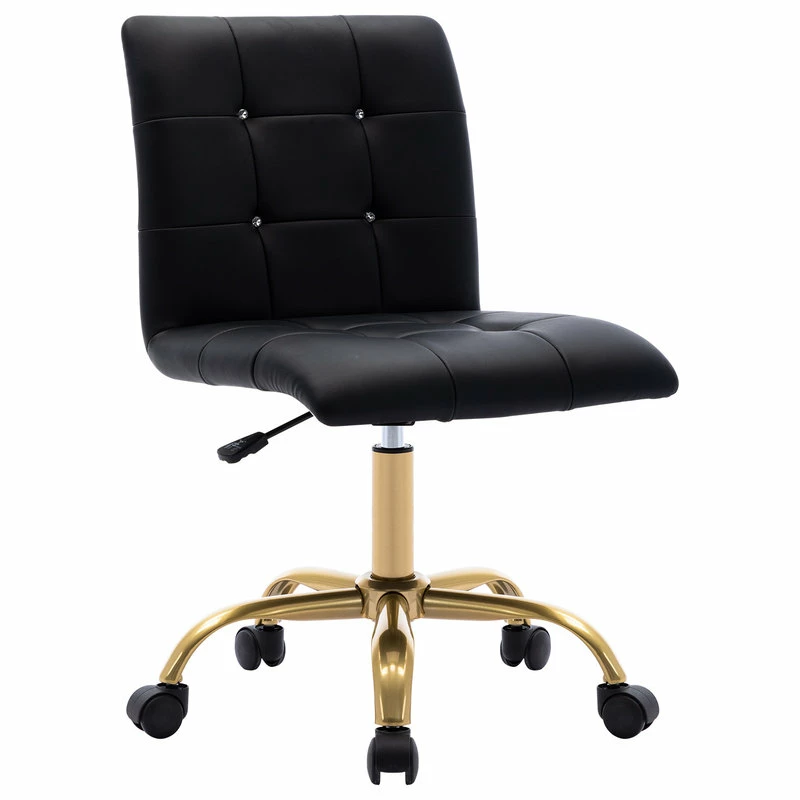 Buy 💯 Duhome Elegant Lifestyle Rhinestone Square Tufted Desk Chair, Black-Pu ✨