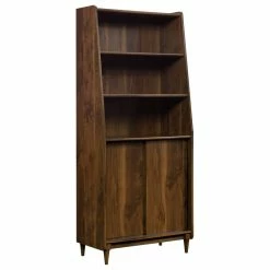 Outlet 😉 Sauder Harvey Park Engineered Wood Wide Bookcase In Grand Walnut 💯