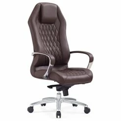 Cheap 🛒 Zuri Furniture Sterling Modern Adjustable Executive Chair Dark Brown Top Grain Leather 🤩