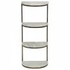 Promo ⭐ GDFStudio Greycliff Modern Glam Handcrafted Marble Half Round Etagere Bookcase 👏