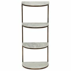 Promo ⭐ GDFStudio Greycliff Modern Glam Handcrafted Marble Half Round Etagere Bookcase 👏