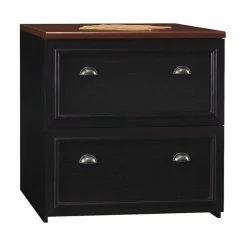 Best deal 😍 Bush Business Furniture Fairview Lateral File Cabinet In Antique Black - Engineered Wood 🎉