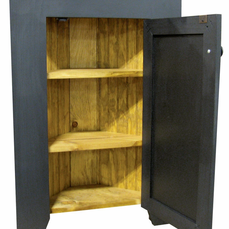 Promo 🤩 Sawdust City Corner Cabinet, Black 🔥 - Image 2