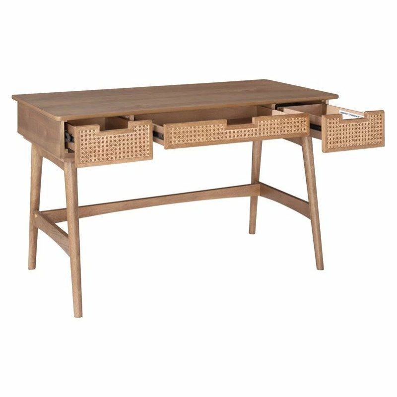New π Linon Home Decor Products Linon Luca Rattan Wood Desk In Natural βοΈ - Image 2