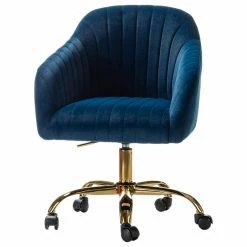 Promo โ Karat Home Swivel Task Chair With Tufted Back, Navy ๐