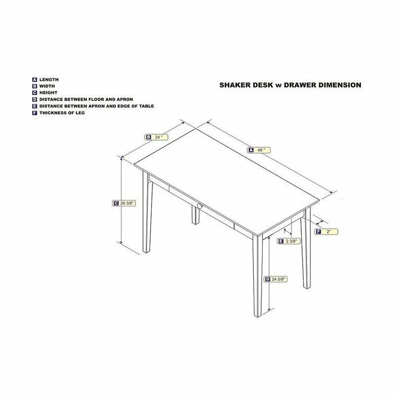Best deal 🥰 AFI Shaker Writing Desk In White 👍 - Image 4