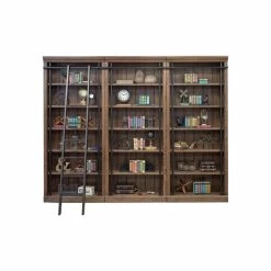 Top 10 🛒 Martin Furniture Modern 5-Adjustable Shelf 3 PC Tall Wood Bookcase In Wall Oak 😀