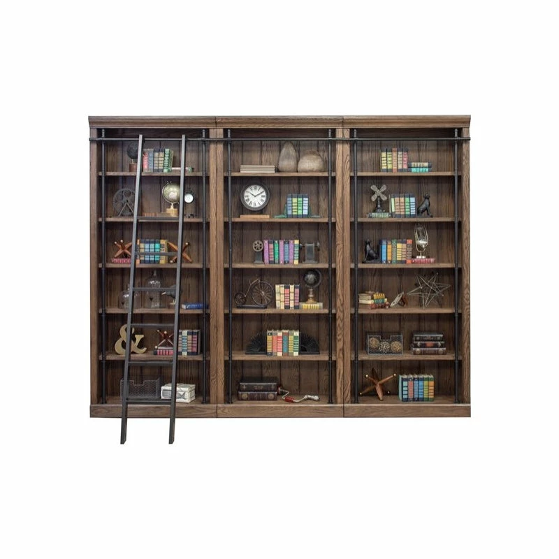 Top 10 ๐ Martin Furniture Modern 5-Adjustable Shelf 3 PC Tall Wood Bookcase In Wall Oak ๐