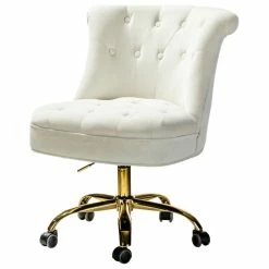 Cheapest ๐ Karat Home Swivel Upholstered Task Chair With Tufted Back, Ivory ๐