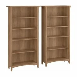 Buy π Bush Business Furniture Salinas Tall 5 Shelf Bookcase Set Of 2 In Reclaimed Pine - Engineered Wood β