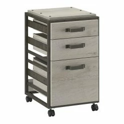 Brand new 😉 Bush Business Furniture Refinery 3 Drawer Mobile File Cabinet In Cottage White - Engineered Wood 👏