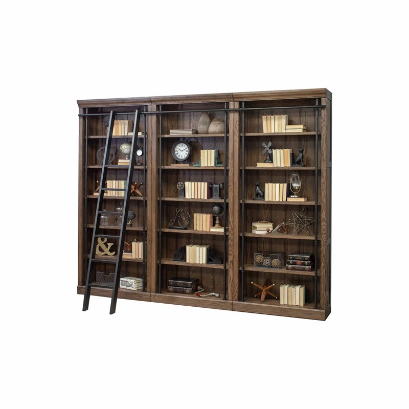 Top 10 ๐ Martin Furniture Modern 5-Adjustable Shelf 3 PC Tall Wood Bookcase In Wall Oak ๐ - Image 3