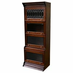 Best deal 🥰 Crafters And Weavers Legacy Solid Mahogany 4 Stack 24" Wide Barrister Bookcase, Brown Walnut 😍