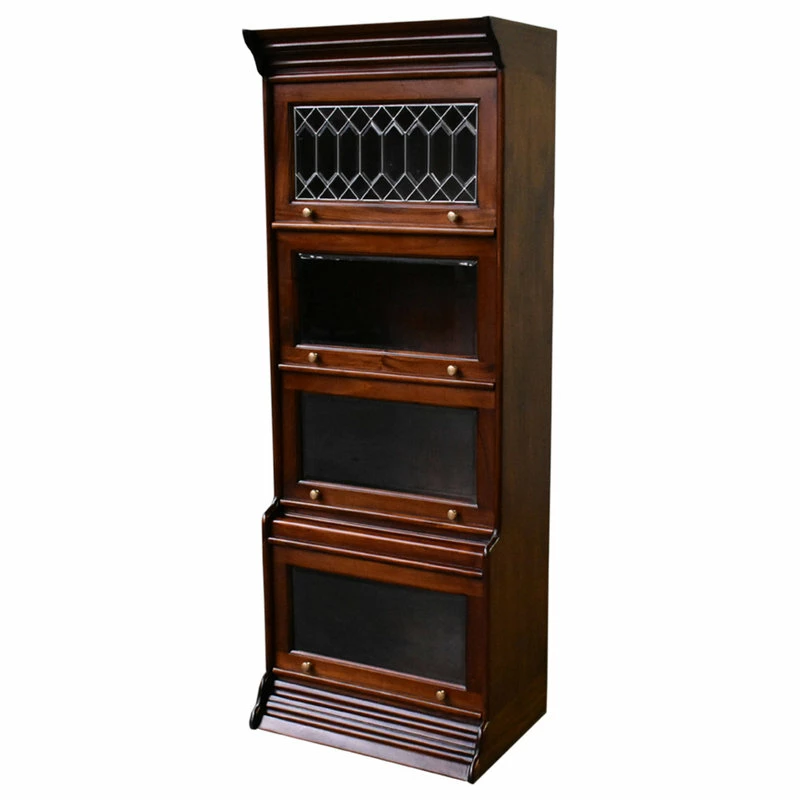 Best deal 🥰 Crafters And Weavers Legacy Solid Mahogany 4 Stack 24" Wide Barrister Bookcase, Brown Walnut 😍