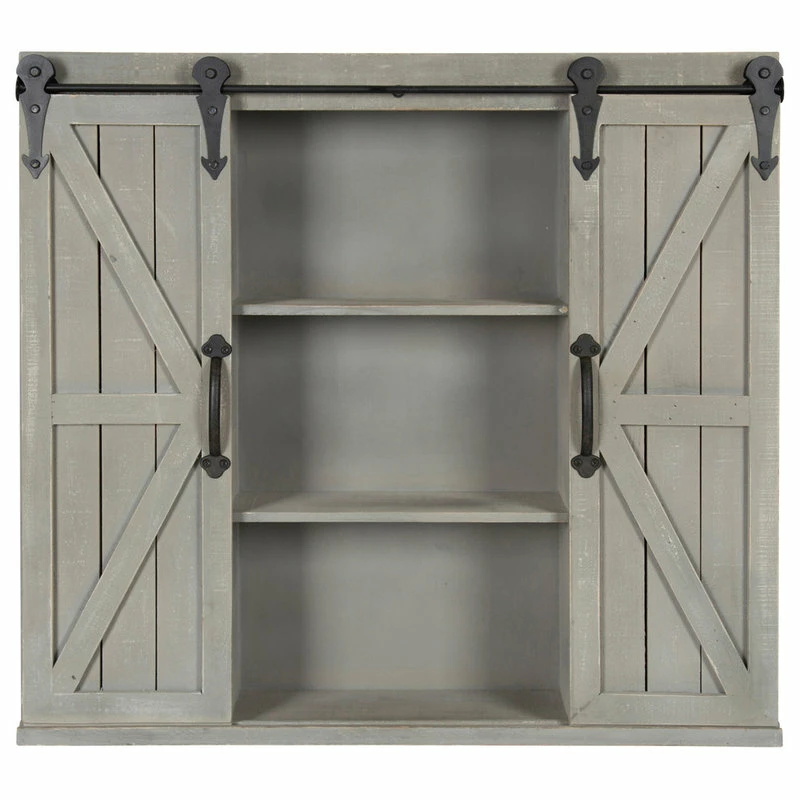 Buy π₯° Uniek Kate And Laurel Cates Rustic Wood Decorative Cabinet With Sliding Barn Doors, Gr β - Image 2