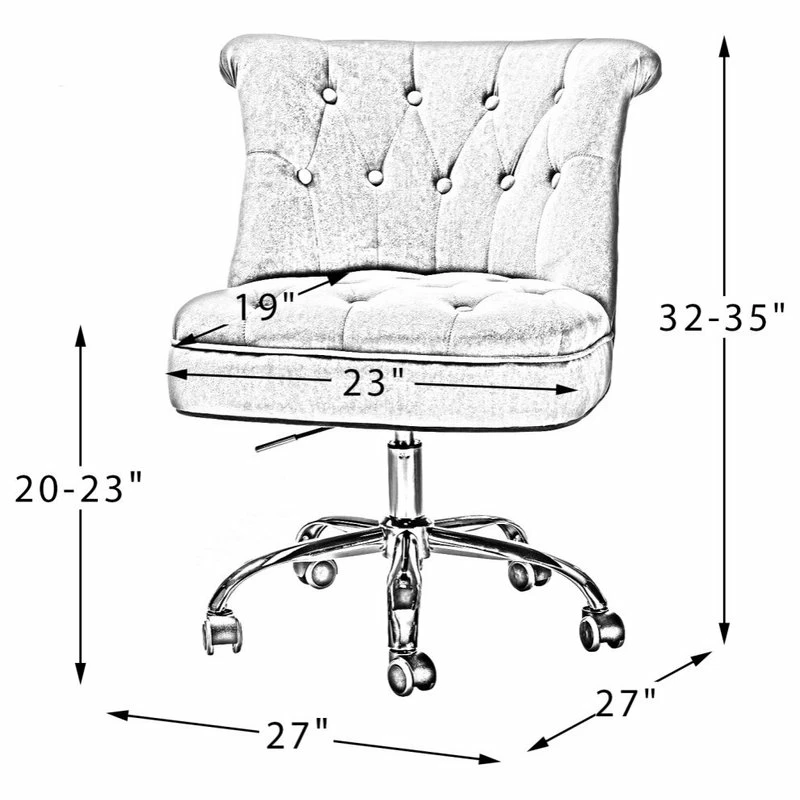 Cheapest 👏 Karat Home Swivel Upholstered Task Chair With Tufted Back, Ivory 🌟 - Image 9