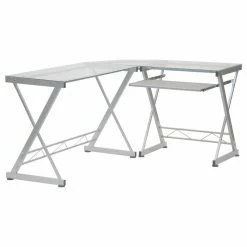 Outlet 🥰 Rta Products- L Techni Mobili L-shaped Glass Computer Desk 🤩