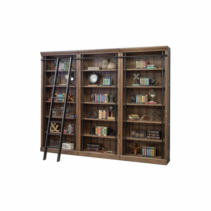 Top 10 ๐ Martin Furniture Modern 5-Adjustable Shelf 3 PC Tall Wood Bookcase In Wall Oak ๐ - Image 4