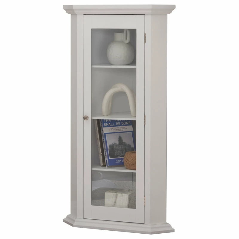 Cheapest ๐ฅ Pilaster Designs Didan Wood Corner Curio Storage Display Cabinet, White ๐