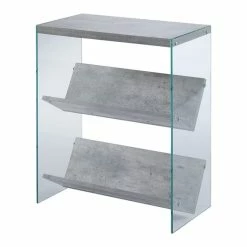 Best Pirce โญ Convenience Concepts SoHo Bookcase In Gray Faux Birch Wood Finish ๐