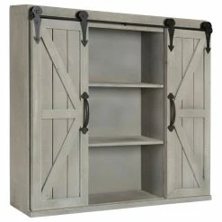 Buy ๐ฅฐ Uniek Kate And Laurel Cates Rustic Wood Decorative Cabinet With Sliding Barn Doors, Gr โญ