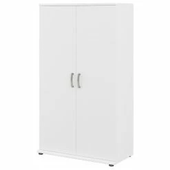 New ๐ Bush Business Furniture Universal Tall Storage Cabinet With Doors In White - Engineered Wood ๐